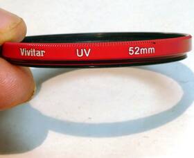 0720512 Vivitar 52mm L39 Filter Uv With Red Rim