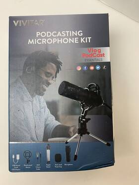 Vivmic826 Vivitar 681066038697 Vlog Podcast Microphone Kit With Stand And Cable Blog