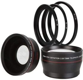 Vivitar 72mm Telephoto And Wide Angle Lens Adapter Kit
