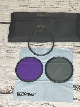 Fcc72-fk72 Vivitar Set Of 3 72mm Lens Macro Filter Kit Fld Uv And Cpl Carrying Case