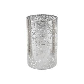Wgvi Hst0406ss 1pc Hurricane Candle Holder Sleeve W 4 Inch Ht 6 Silver Speckled Glass Cyl
