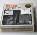 Sunpak Red #25 Glass Lens Filter 25A Black & White Film Japan. Fixed Price $15.00.