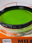 Professional 72MM Multi Coated Green Glass Lens Filter Japan E-72 Milo Mc. Fixed Price $29.99.