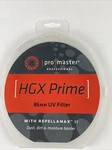 Promaster 86MM Hgx Prime Uv Filter W/repellamax #6753 Japan New In Box. Fixed Price $25.00.