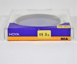 Hoya 49MM 80A Lens Filter, For Film Digital Cameras, Used Excellent Blue Tint. Fixed Price $11.99.
