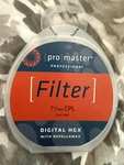 Promaster 77MM Cpl Code 2461 Filter With Repellamax. Fixed Price $40.00.