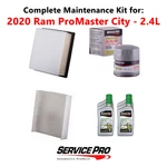 2020 Ram Promaster City 2.4L Complete Oil, Air & Cabin Filter Kit (0W-20). Fixed Price $104.95.