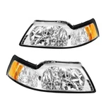 Autosity Headlights Assembly Pair Waterproof Pc Clear Lens Chrome-amber. Fixed Price $134.08.