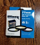 Ultimaxx 77MM Professional 3 Pc Filter Kit UM-FK77 Studio Series & Case New!!!!!. Fixed Price $15.99.