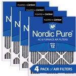 18X20X1 (17 1/2X19 1/2) Furnace Air Filters Merv 12 Pleated Plus Carbon 4 Pack. Fixed Price $62.49.