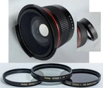 Elite Hi Def Fisheye Lens W/macro And 3-PC Filter Kit For Sony FDR-AX40 FDR-AX53. Fixed Price $39.00.