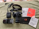 Sony A100 10.2MP Dslr Camera W/18-70MM Lens & Hvl F36AM FLASH,2 Batteries Exc.. Fixed Price $125.00.