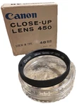Canon Close-up Lens 450 48MM Clear Circular Threaded Filter For Camera. Fixed Price $59.96.
