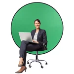 59" Green Screen Backdrop Collapsible Webcam Background For Chair Videos. Fixed Price $20.99.