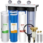 3-STAGE 20" Big Blue Spin Down Whole House Water Filter System Pressure Gauges. Fixed Price $169.99.