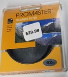 Polarizer Pl Glass Lens Filter Japan Polarizing Promaster E62 E-62. Fixed Price $14.99.