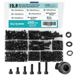 390 Pcs M5 8MM 12MM 16MM 20MM 25MM 30MM, Hex Socket Head Cap Screws Bolts W.... Fixed Price $22.39.