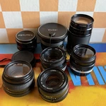 Camera Lenses Lot Canon Pentax Minolta Vivitar Olympus Filters/covers Untested. Fixed Price $104.99.