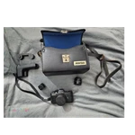 Pentax Auto 110 Black Film Camera W/ Asahi Winder, Case, Lens Caps. Fixed Price $90.00.