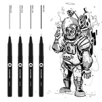 Molotow Blackliner 4-PEN Set .3MM, .5MM, .7MM, 1MM Tips, Each (200..... Fixed Price $22.66.