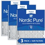 Nordic Pure 14X25X2 Pleated Merv 12 Air Filters 3 Pack. Fixed Price $46.99.