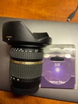 Tamron 10-24MM F1:3.5 4.5 Dii + 77MM Hood Ice ND1000 Filter. Fixed Price $215.00.