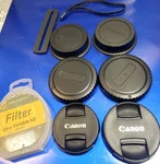 Vtg Canon Ef Mount Lens Lot 58MM 52MM Rear Caps Promaster Nd Filter. Fixed Price $37.99.