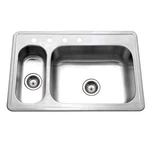 Houzer LHD-3322-1 Legend 33" Topmount 4-HOLE 80/20 Double Bowl Kitchen Sink. Fixed Price $312.72.