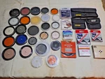 Large Lot Of Camera 46 Lens Filters Hoya, Tiffen, Quantary + Different Sizes. Fixed Price $59.99.