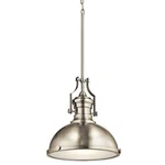 Kichler Satin Nickel Industrial Frosted Glass Lens Led Pendant Light New Box. Fixed Price $69.95.