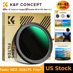 K&f Concept Variable Fader ND2-32 Cpl Filter 2IN1 49/52/55/58/62/67/72/77/82MM. Fixed Price $89.99.