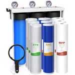3-STAGE Whole House Water Filtration System 20X4.5" Big Blue Housing Filters. Fixed Price $389.99.