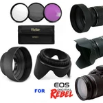 Lens Hood & 3HD Filters Uv-cpl-fld Kit For Canon Eos Rebel T6I T5I SL1T3I. Fixed Price $55.91.