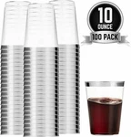 96 Silver Plastic Cups 10 Oz Clear Tumblers Rimmed. Fixed Price $29.98.
