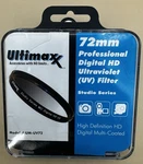 Ultimaxx 72MM Professional Digital Hd Ultraviolet (uv) Filter Studio Series. Fixed Price $13.00.