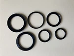Dot Line Corp Stepping Black Metal Threaded Made Japan Lot Of 6 Rings. Fixed Price $30.00.