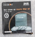 Zeikos 4PC Close Up Macro Filter Kit 52MM ZE-CU458. Fixed Price $17.95.