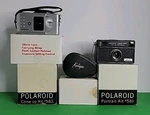 Vintage Polaroid Kits- 581, 583, & Tele Lens For With 2 Plastic Cameras. Fixed Price $70.00.