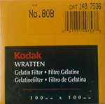Kodak Wratten Gel Filter No. 80B Cat 149 7536 Unopened. Fixed Price $20.00.