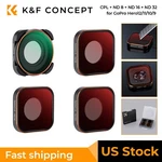 K&f Concept 4-PACK Lens Filter Kit ND8 ND16 ND32 Cpl For Gopro Hero 9/10/11/12. Fixed Price $39.99.
