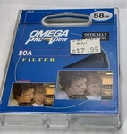 Optically Coated Conversion Glass Lens Filter 80-A Omega. Fixed Price $11.99.