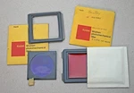 Two (2) Kodak Wratten Photomechanical Filters + Empty Frame. Fixed Price $8.00.