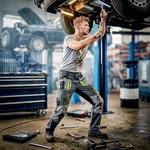 Grey & Green Slim Fit Stretch Work Trousers Mens Multi Pocket Builder Pants. Fixed Price $38.20.