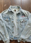 Size Rare Vintage 1980 Lee Denim Jacket Golden Canadian Whisky Distressed 44. Fixed Price $68.70.