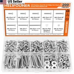 Helifouner 200 Pieces Phillips Pan Head Machine Screws #8-32, Silver. Fixed Price $20.69.