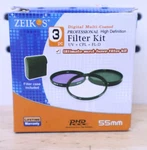 Zeikos 55MM Professional Glass Filter Kit Uv /cpl /fld ZE-FLK55 Free World Ship. Fixed Price $12.99.