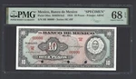 Mexico 10 Pesos 1958 P58ES "specimen" Uncirculated Grade 68 Top Pop. Fixed Price $199.99.