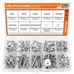 Helifouner 140 Pieces #10-24 Phillips Pan Head Machine Screws Nuts Washers As.... Fixed Price $17.13.