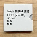 Km 500MM Mirror Lens Filters M30.5 Skylight, ND-2X & ND-4X Missing One. Fixed Price $15.00.
