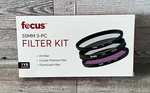 Focus Camera 55MM 3-PC Kit Includes Uv, Cpl And Fld Filters New Box. Fixed Price $18.74.